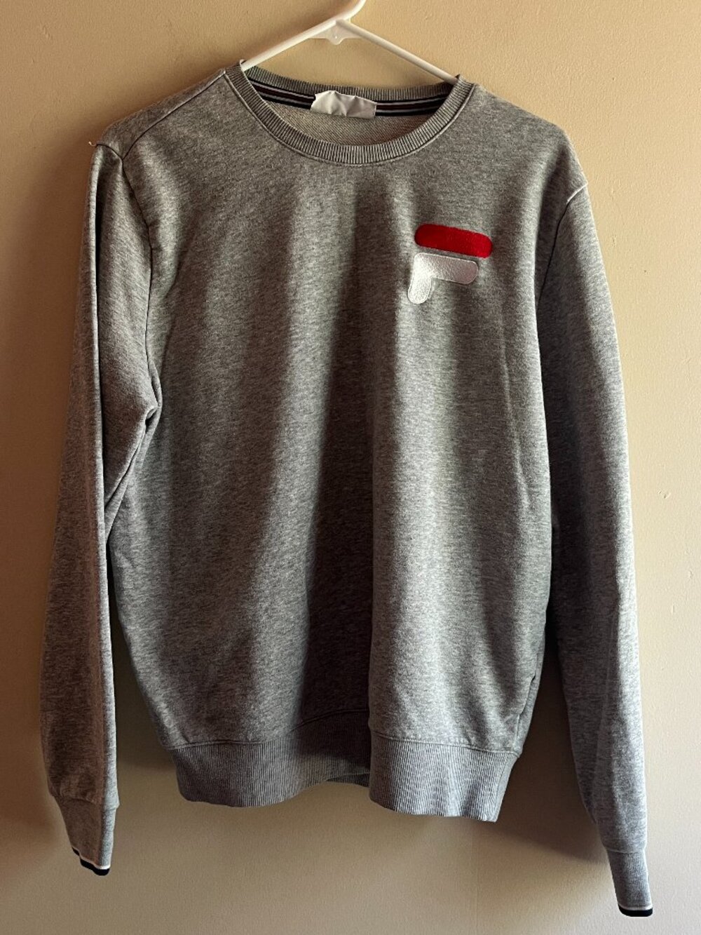 Fila logo grey sweatshirt lounge athletic gym casual streetwear blokecore casual - Picture 3 of 15